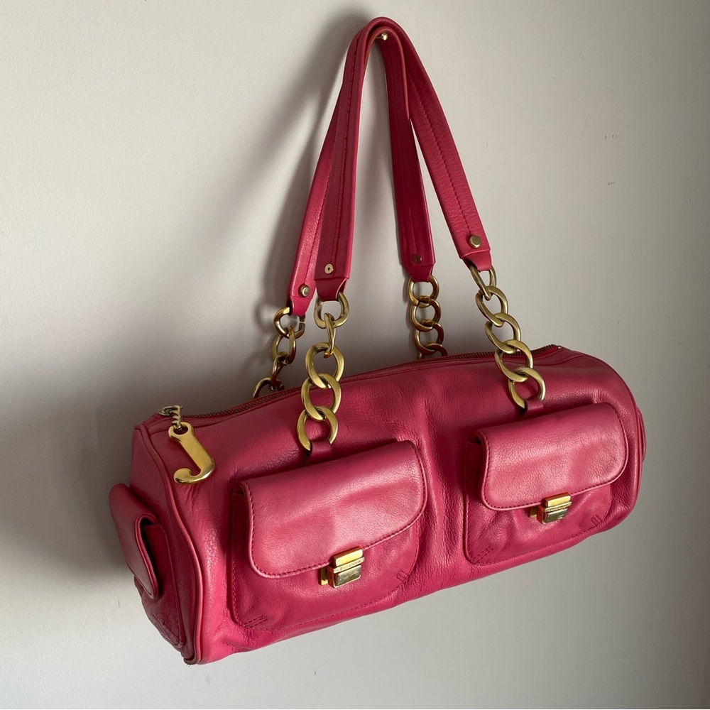 Juicy Couture Y2K VINTAGE Pink Leather Barrel Bag